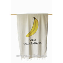 cotton soft textile fruit banana and pineapple with tassels Beach Towel BT-121